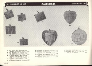 Calendars - American Charm Corp 14K gold 1950's